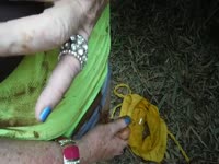 [ Scat XXX ] - Older lady attempts scat play outdoors